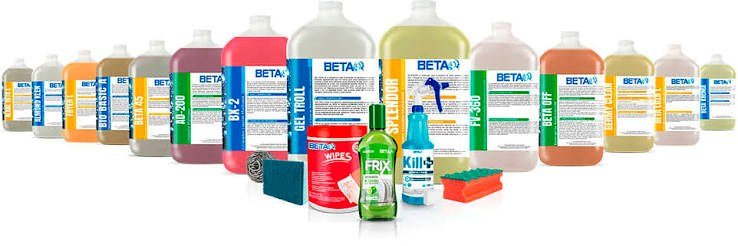 Portafolio de detergentes, desengrasantes y sanitizantes de BETA PROCESOS certificados Halal